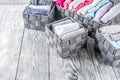 Vertical Marie Kondo tidying clothes method