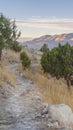 Vertical Meandering dirt hiking trail above the Utah Valley Royalty Free Stock Photo