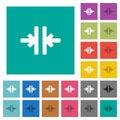 Vertical merge tool square flat multi colored icons