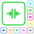 Vertical merge tool vivid colored flat icons