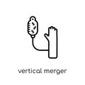 Vertical merger icon. Trendy modern flat linear vector Vertical Royalty Free Stock Photo