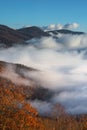 Vertical  of Mesmerizing Cloud Inversions Pounding Mill Overlook NC Royalty Free Stock Photo