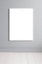 Vertical mock up poster frame in empty interior background, Scandinavian style, 3D render