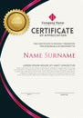 Vertical modern certificate template with textured background