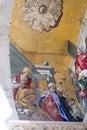 Vertical mosaic detail on St. Mark`s Basilica in Venice. Royalty Free Stock Photo