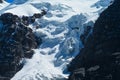 Vertical mountain glacier