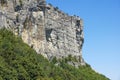 Vertical mountain . Rock climbing the steep cliffs of the mountains . Royalty Free Stock Photo