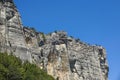 Vertical mountain . Rock climbing the steep cliffs of the mountains . Royalty Free Stock Photo