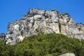 Vertical mountain . Rock climbing the steep cliffs of the mountains . Royalty Free Stock Photo