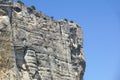 Vertical mountain . Rock climbing the steep cliffs of the mountains . Royalty Free Stock Photo