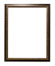 Vertical narrow dark brown picture frame cutout