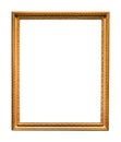 Vertical narrow old picture frame isolated