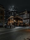 Vertical of Newbury street, Boston at night Royalty Free Stock Photo