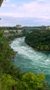 Vertical of the Niagara river in the border between the US and Canada Royalty Free Stock Photo