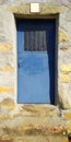 Old Metalic Blue Door with Grids