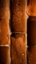 Vertical old red brick wall texture background close up. free space for text. wallpaper for your device Royalty Free Stock Photo