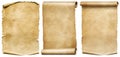 Starodávny zvitky alebo pergamen rukopisy sada na bielom 