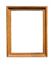 Vertical old vintage wooden picture frame isolated Royalty Free Stock Photo