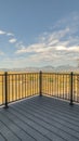 Vertical Outdoor deck or patio in the countryside