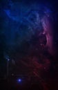 Vertical Outer Space Nebula Blueprint Royalty Free Stock Photo