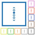 Vertical page navigation flat framed icons