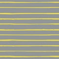 Gray and yellow striped seamless vector pattern background. Warm backddrop with horizontal painterly block print stripes