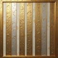 Vertical panels of gold and silver with a golden frame surround. Panels have textured surface. Image is good for backgrounds, Royalty Free Stock Photo