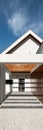 Vertical panorama of entrance to elegant house Royalty Free Stock Photo