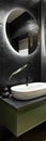 Modern black bathroom, vertical panorama Royalty Free Stock Photo