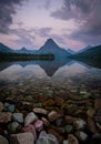 Vertical Panorama of Two Medicine Lake At Sunrise Royalty Free Stock Photo