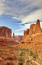 Vertical of Park Avenue formation in Arches National Park