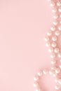 Vertical pastel background with pearls bead Royalty Free Stock Photo