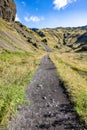 Vertical of the path to the the volcanic landscape of Hengill, Iceland Royalty Free Stock Photo