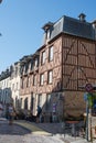 Vertical of people in a street in Rennes, the city life in France