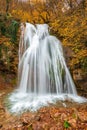 Vertical photo of the beautiful waterfall Jur-Jur in the Crimea