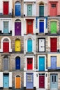 Vertical photo collage of 25 front doors Royalty Free Stock Photo