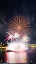 Vertical photo: Colorful fireworks | Quebec City Royalty Free Stock Photo
