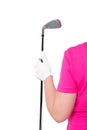 Vertical Photo gloved hand with a golf club
