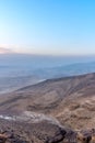 Vertical photo magic morning sunrise and beautiful sunlight over judean negev desert in Israel