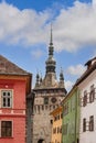 Vertical photo of 64 meters high Clock Tower of Sighisoara Turnul cu Ceas is the main entry point to the citadel Royalty Free Stock Photo