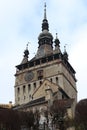 Vertical photo of 64 meters high Clock Tower of Sighisoara. Royalty Free Stock Photo