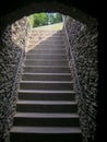 Vertical photo of stairway leading outside