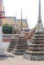 Three chedis in a row at Wat Pho, also known as Temple of the Reclining Buddha, in Bangkok, Thailand.