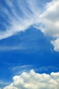 Vertical Photo of Two Types of Clouds on the Vibrant Blue Sunny Sky, Bangkok