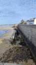 defensive stone wall surrounding the town of Saint Malo in France