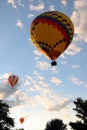 Vertical photograph three hot air balloons