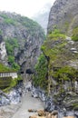 Vertical photography of amazing Taroko Gorge, in Taroko National Park, Taiwan. Magnificent rock formations along river bed