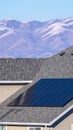 Vertical Photovoltaic solar panel on a house roof Royalty Free Stock Photo