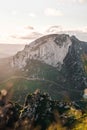 Vertical pic of mountains in a perfect sunset Royalty Free Stock Photo