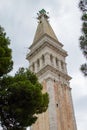 Vertical picture of the bell tower of the Church of St. Euphemia also known as Basilica of St. Euphemia in the old town of Royalty Free Stock Photo